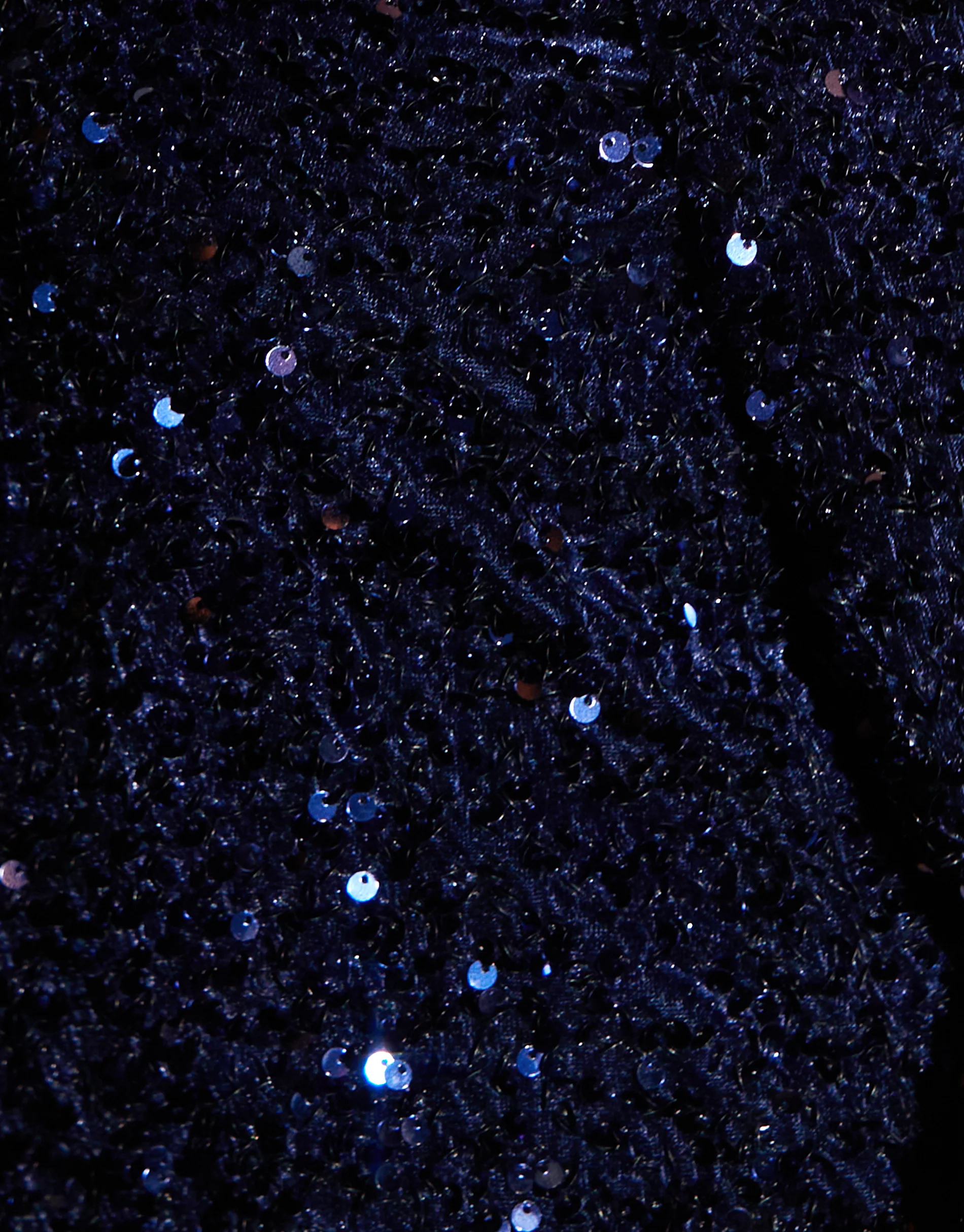 Sequin Velour Slash Neck Top in Navy - Image 6