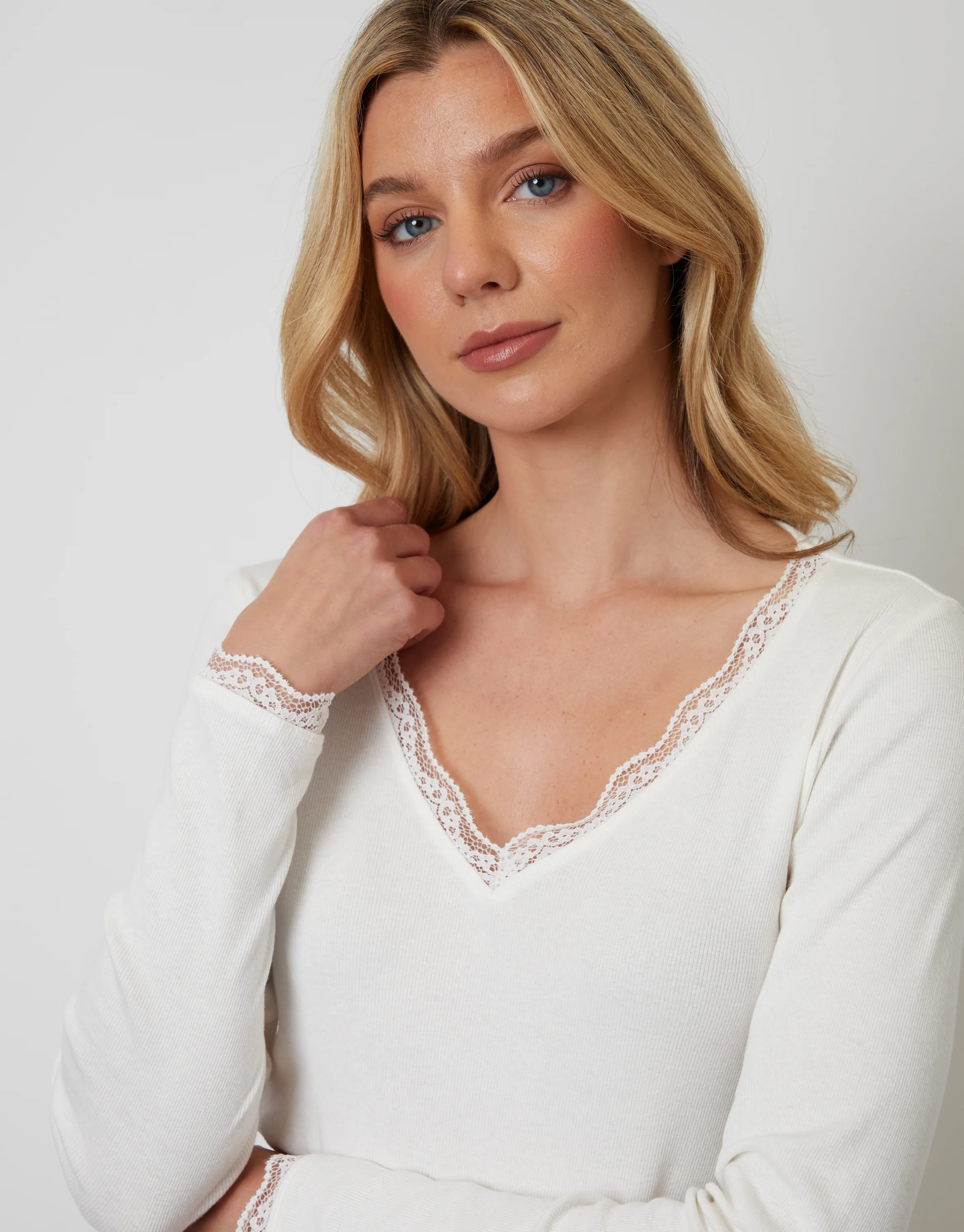 Petite Long Sleeve Pyjama Set in Pink Check - Image 4