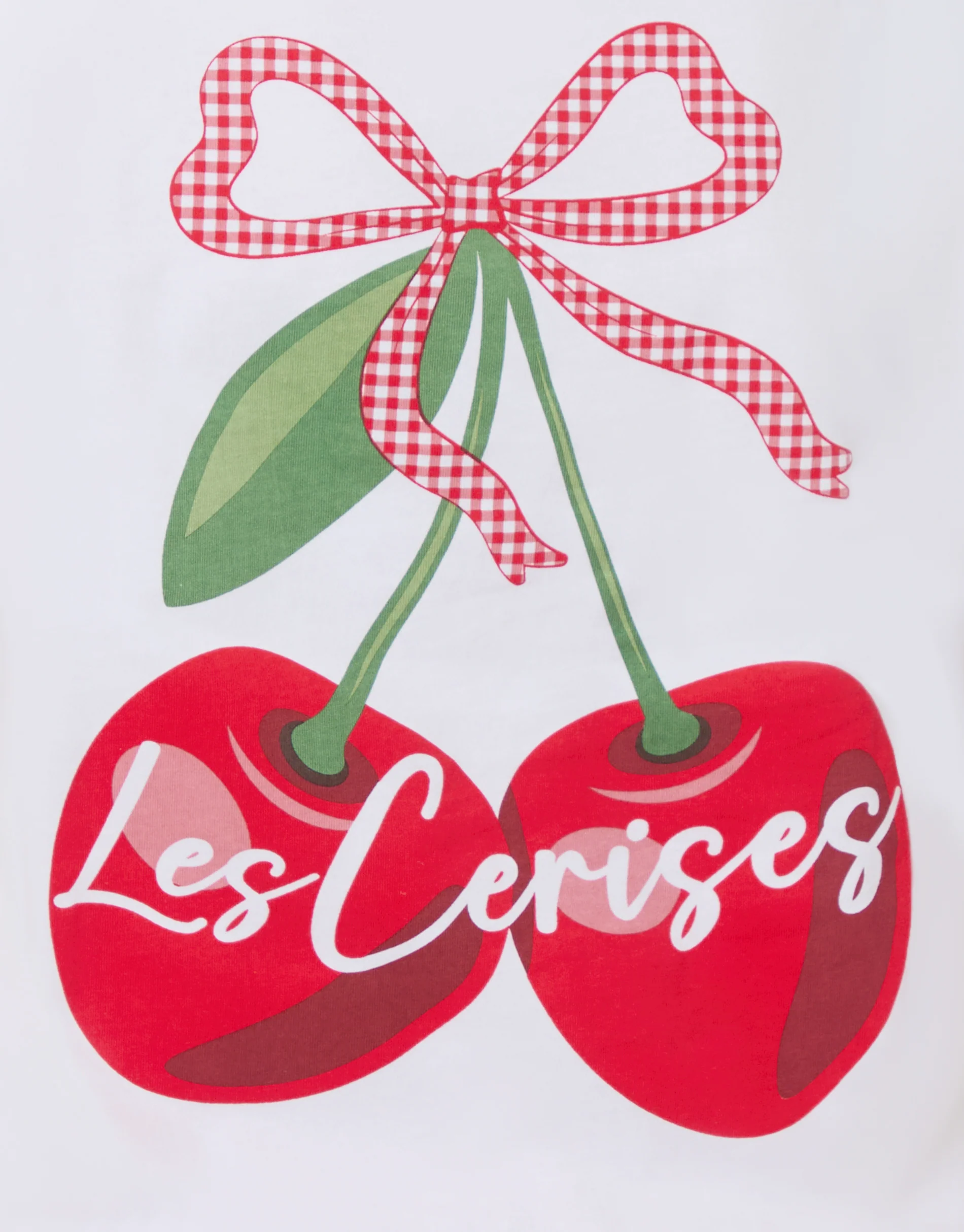 Embroidered Cherry Seersucker Short Pyjama Set in Red Gingham - Image 6