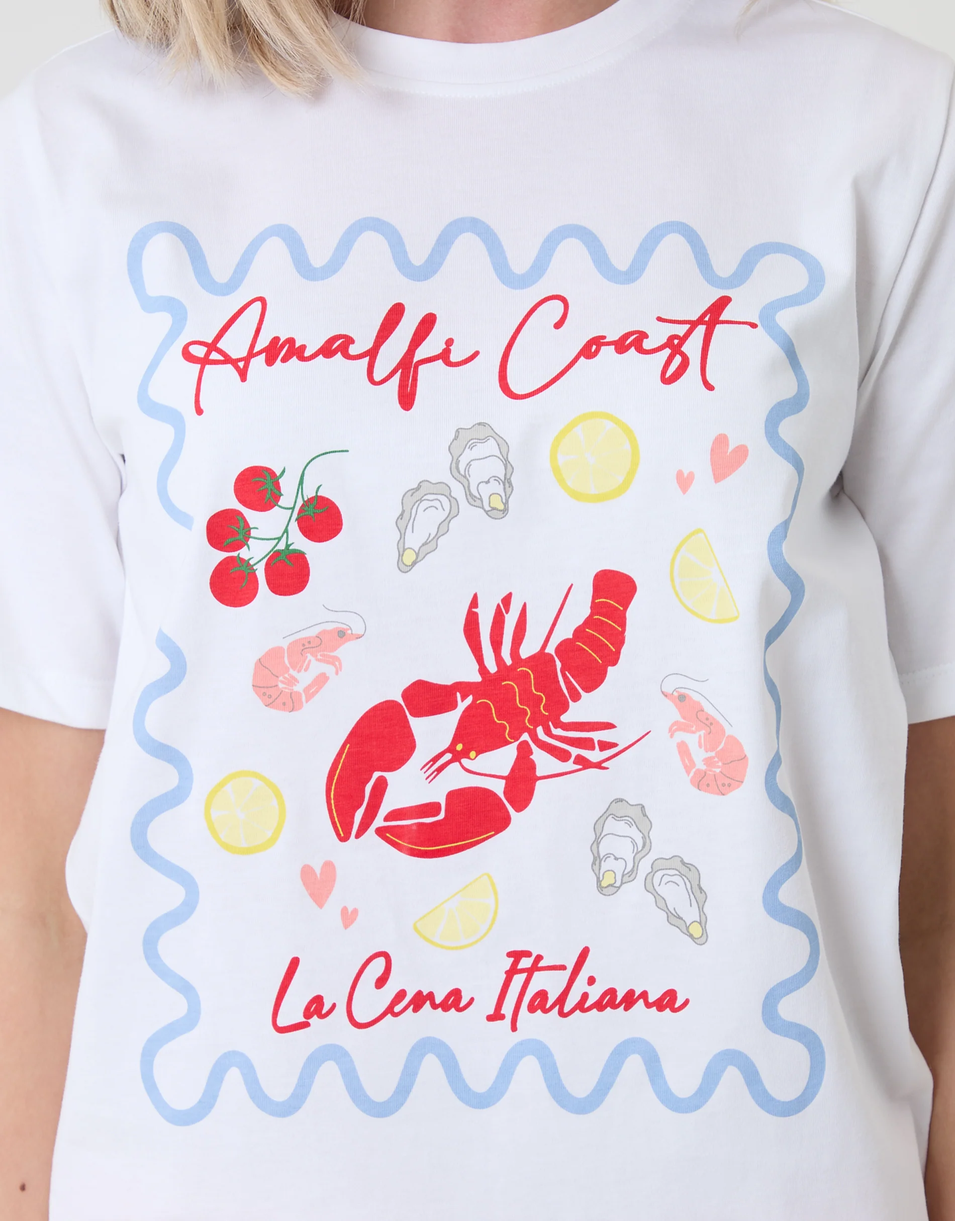 Amalfi Coast Print Pyjama Set in Red Gingham - Image 5