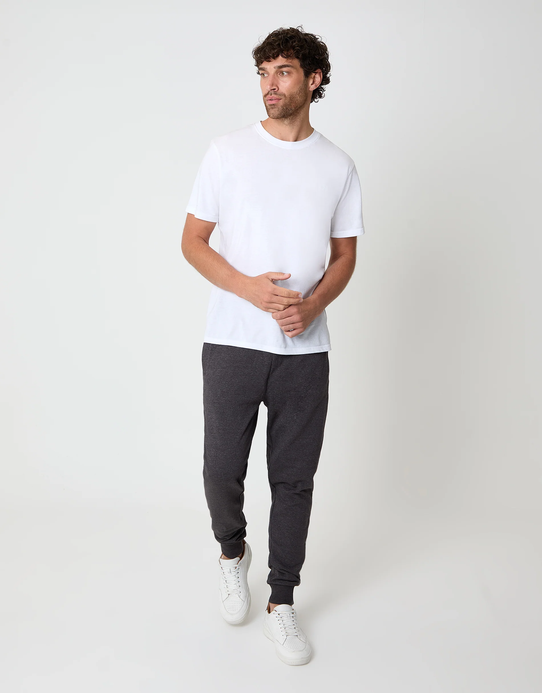 Regular Fit Joggers in Charcoal Grey Marl