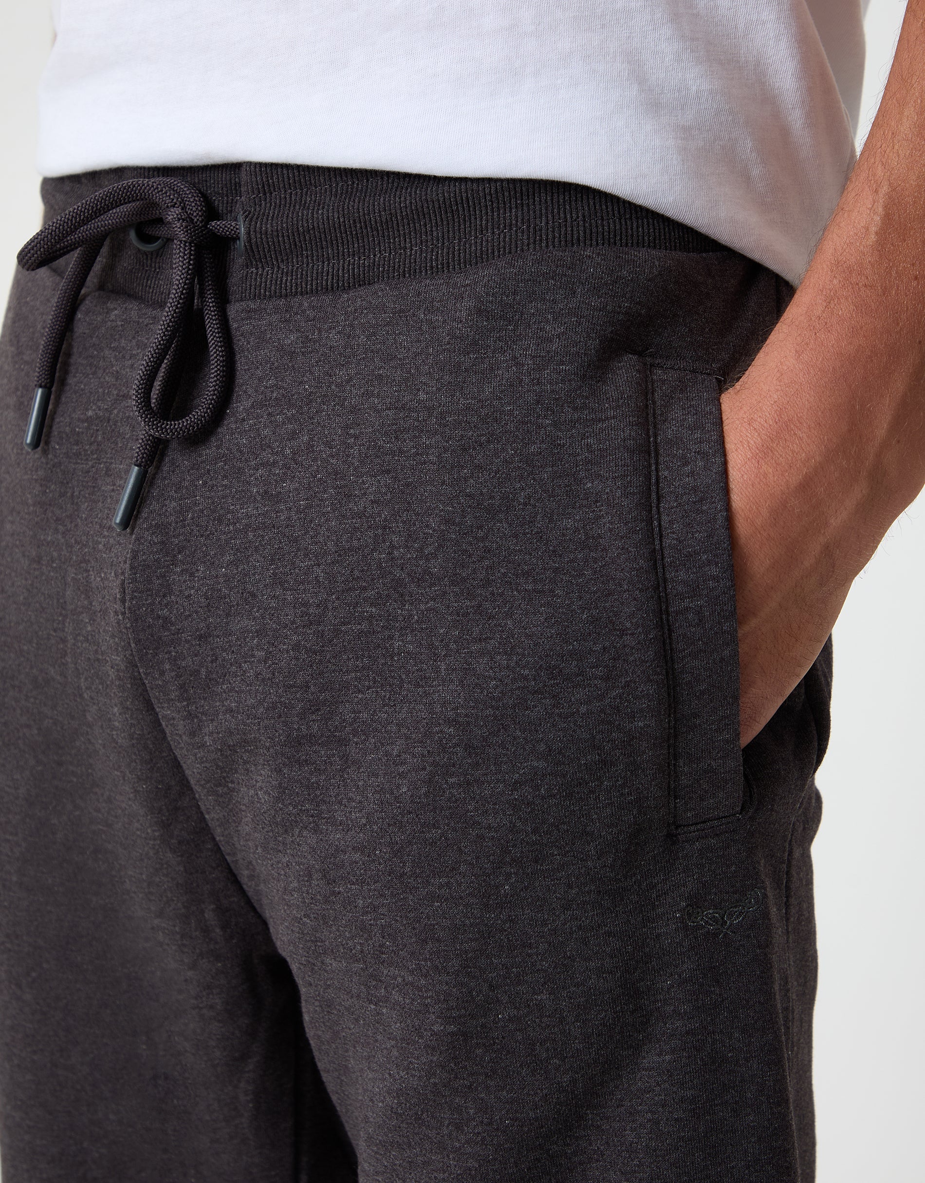 Regular Fit Joggers in Charcoal Grey Marl - Image 4