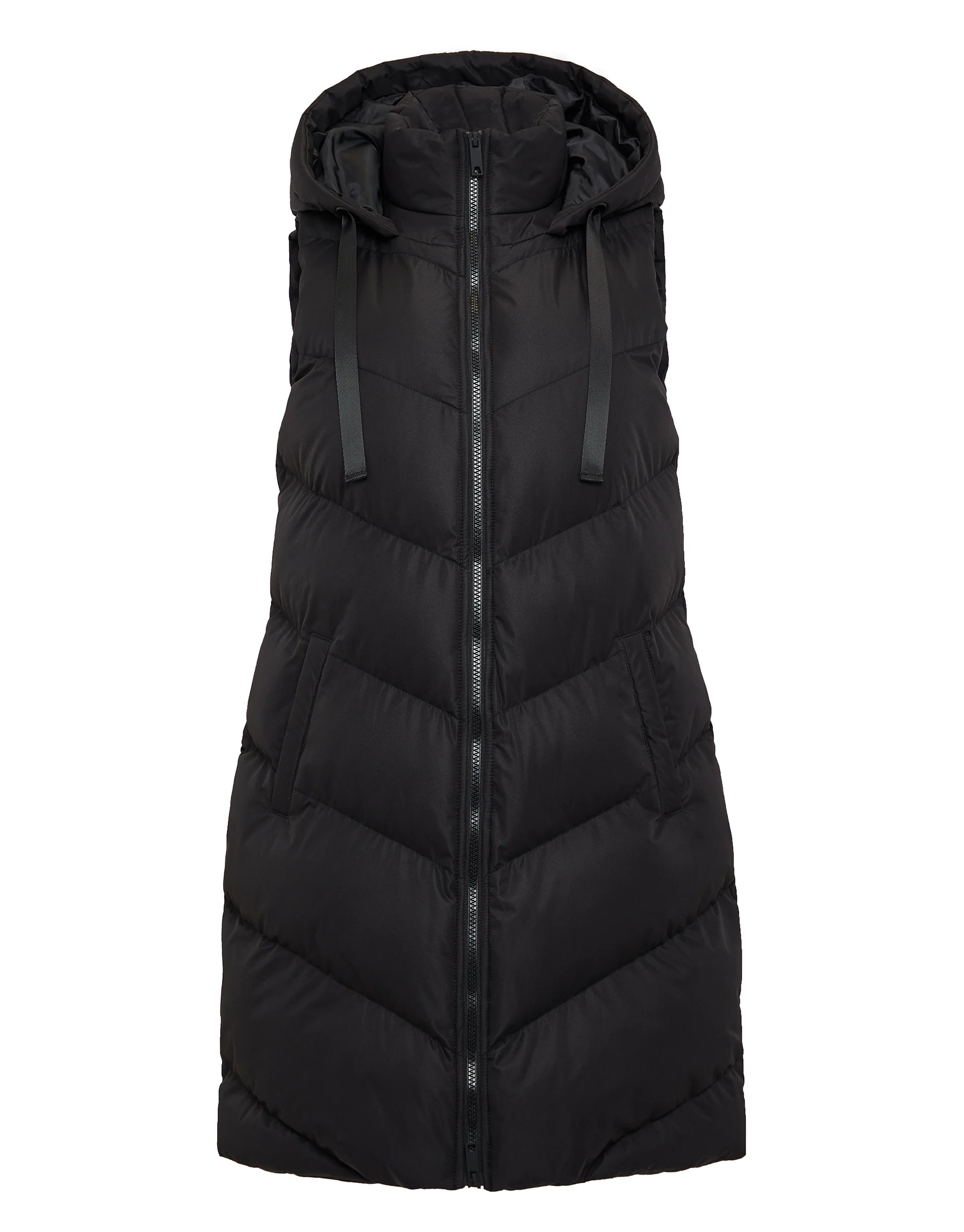 Longline Padded Gilet in Black - Image 6