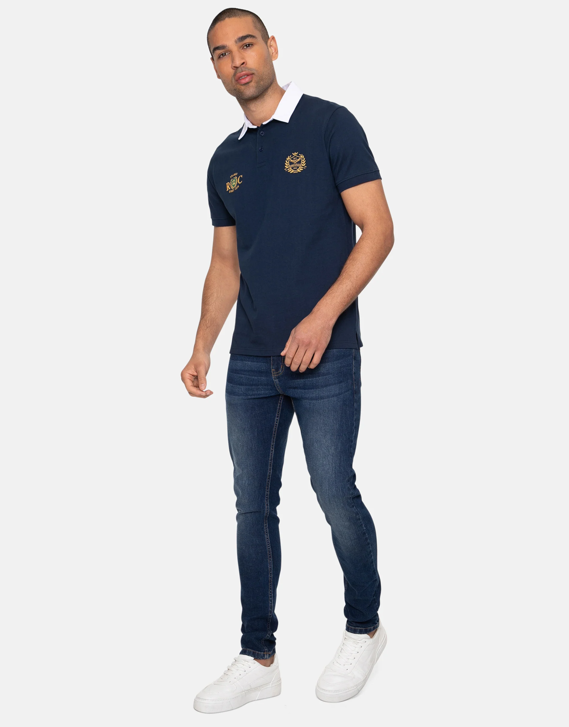 Short Sleeve Rugby Shirt in Navy - Image 3