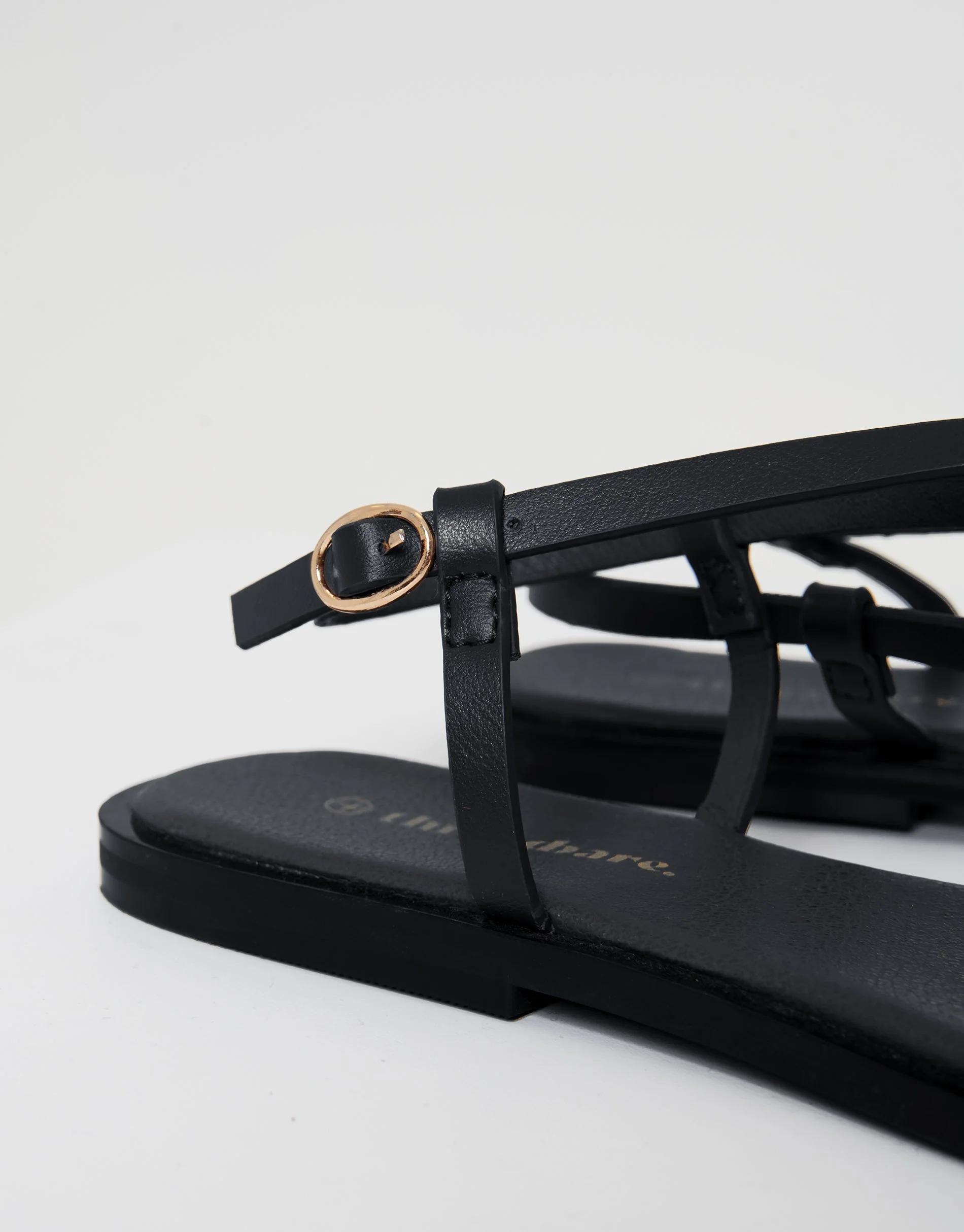 Back Strap Metal Detail Sandals in Black - Image 5