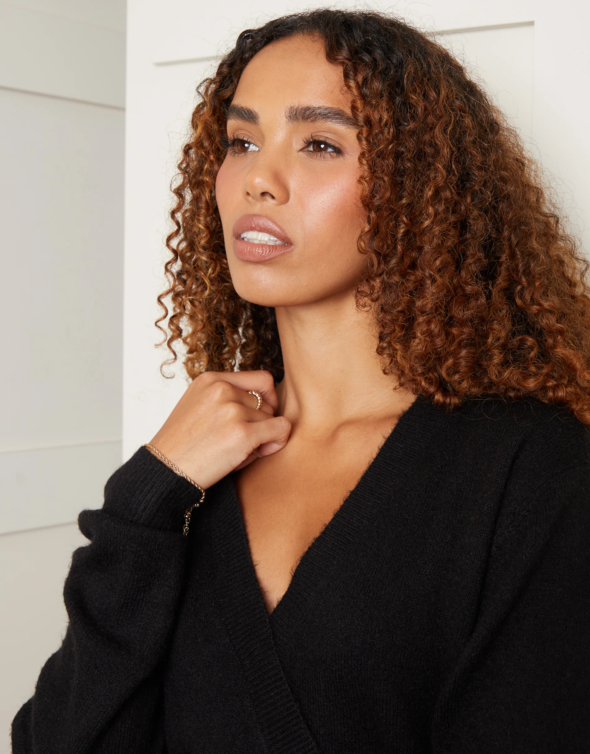 Wrap Front Jumper in Black - Image 4