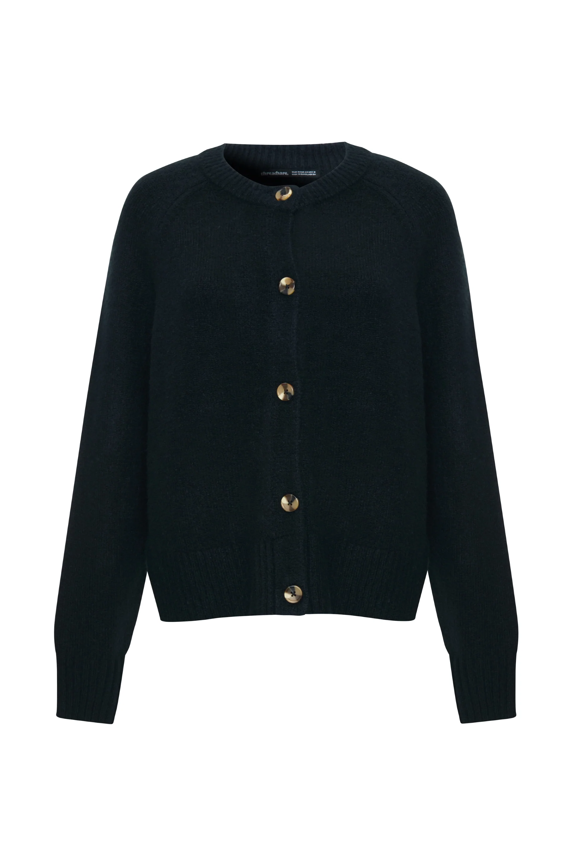 Button Up Knitted Cardigan in Black - Image 5