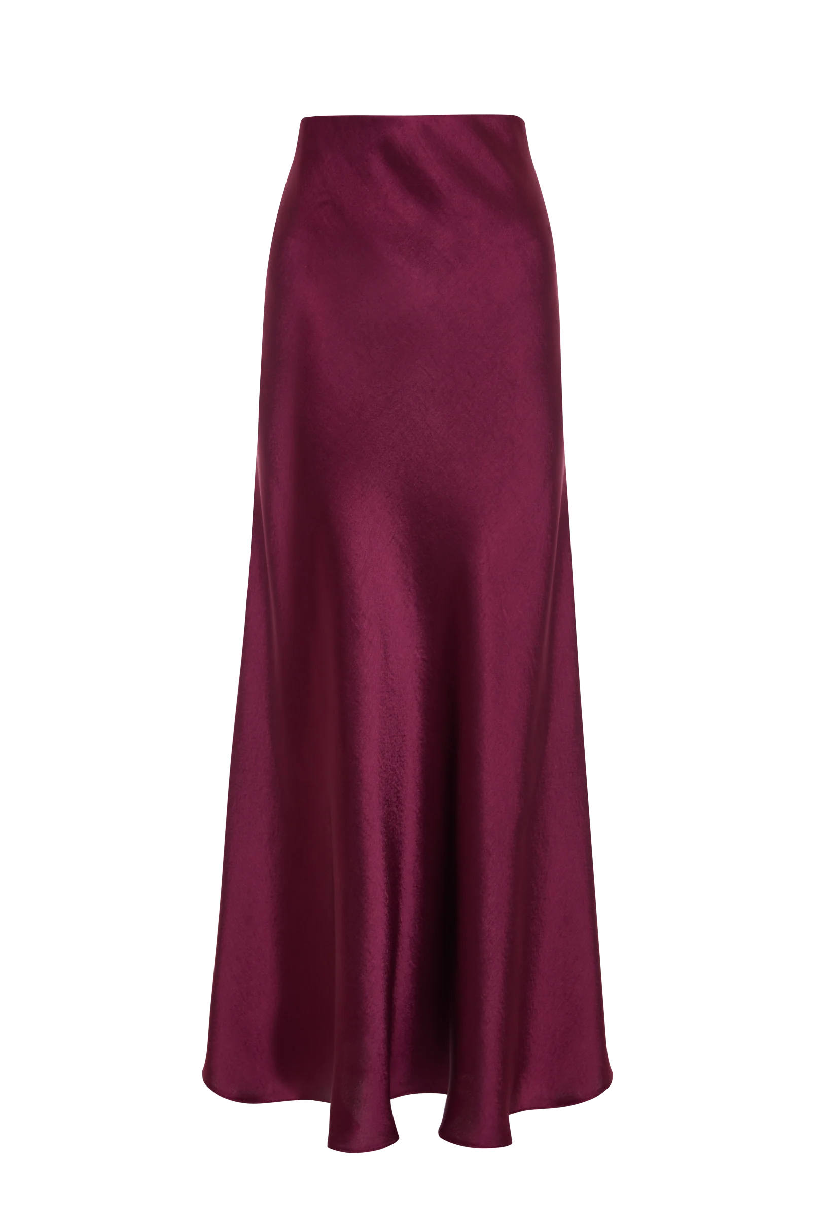 Maxi Satin Slip Skirt in Burgundy - Image 6