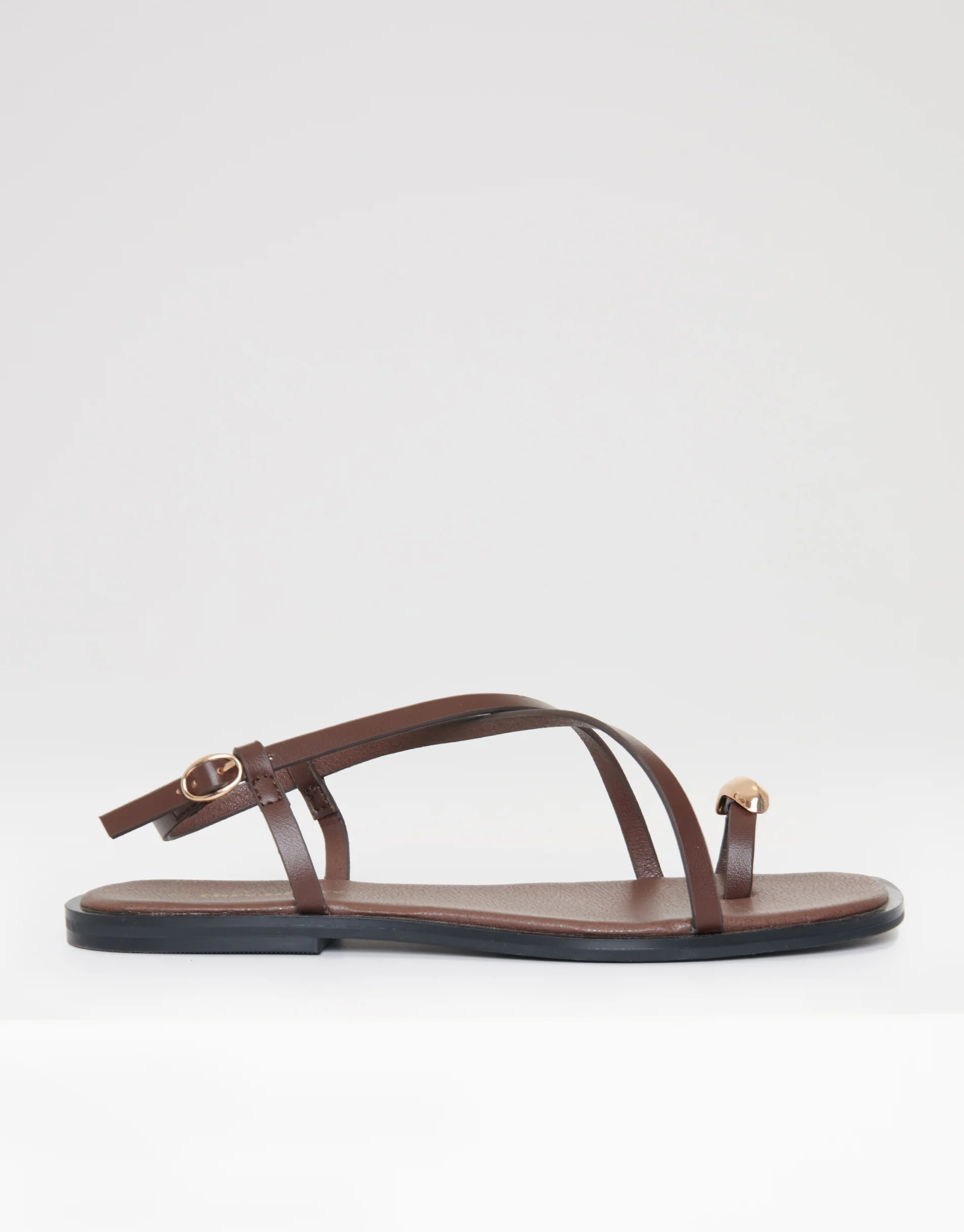 Back Strap Sandals in Chocolate Brown - Image 2