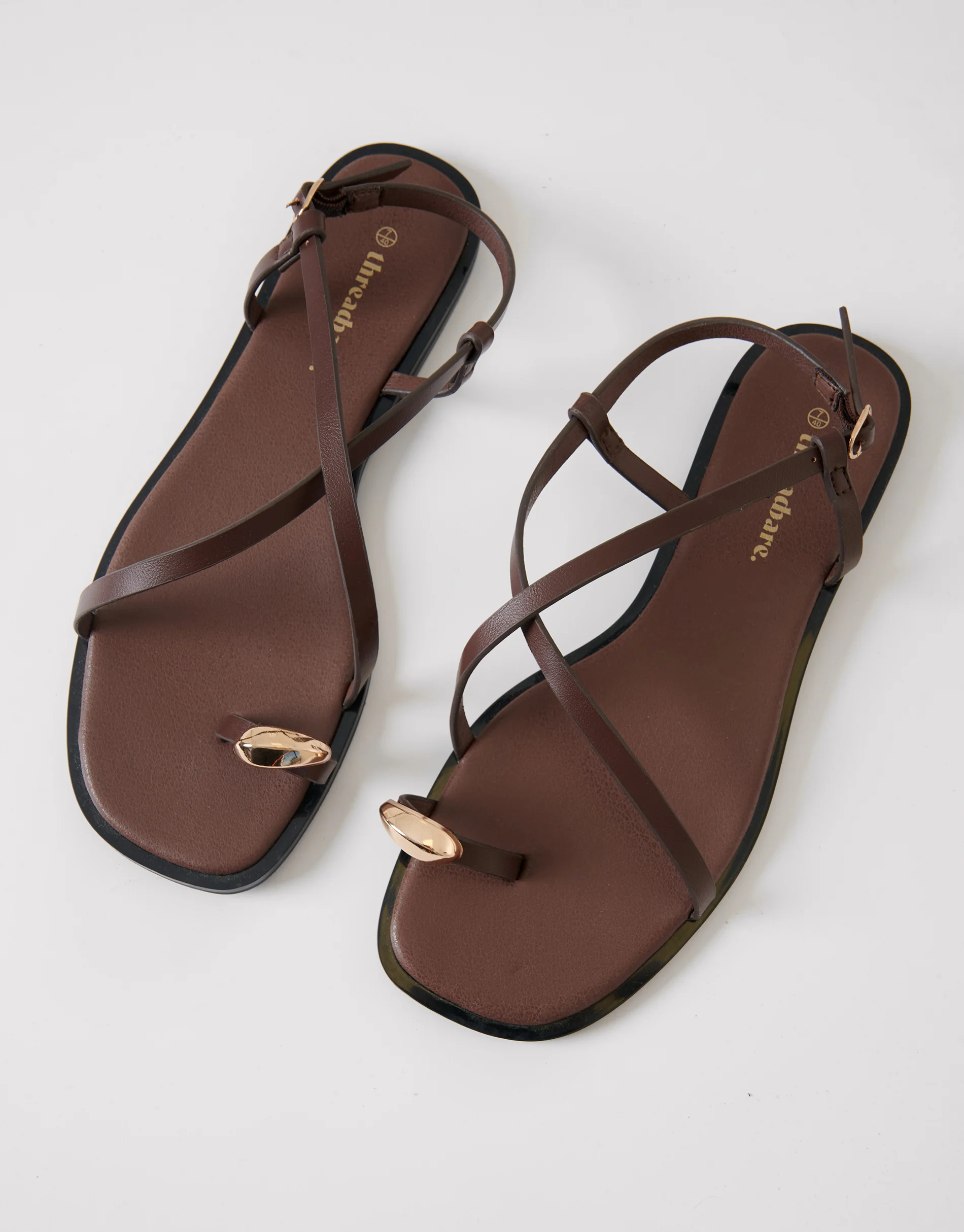Back Strap Sandals in Chocolate Brown - Image 3