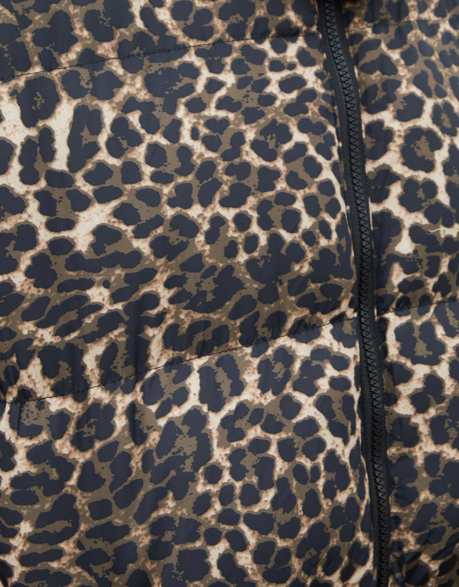 Leopard Mid Length Hooded Puffer Coat in Leopard Print - Image 5