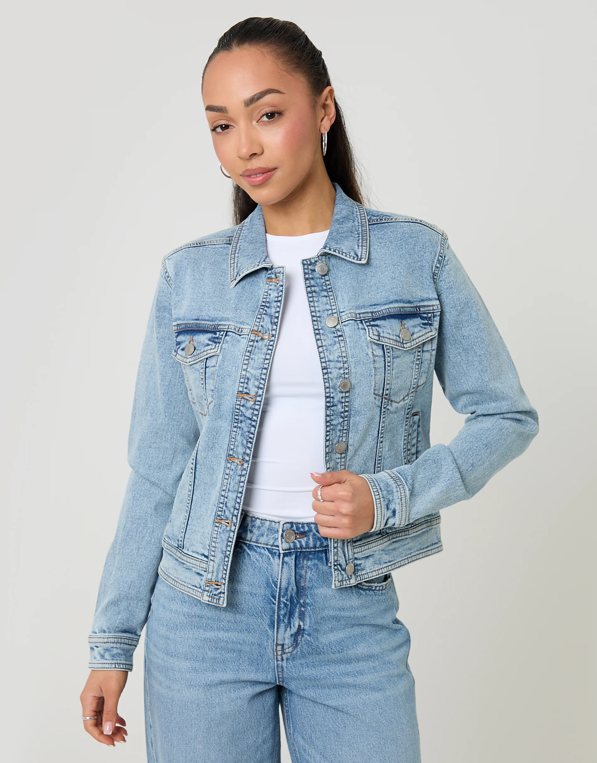 Denim Jacket in Light Blue Wash - Image 3