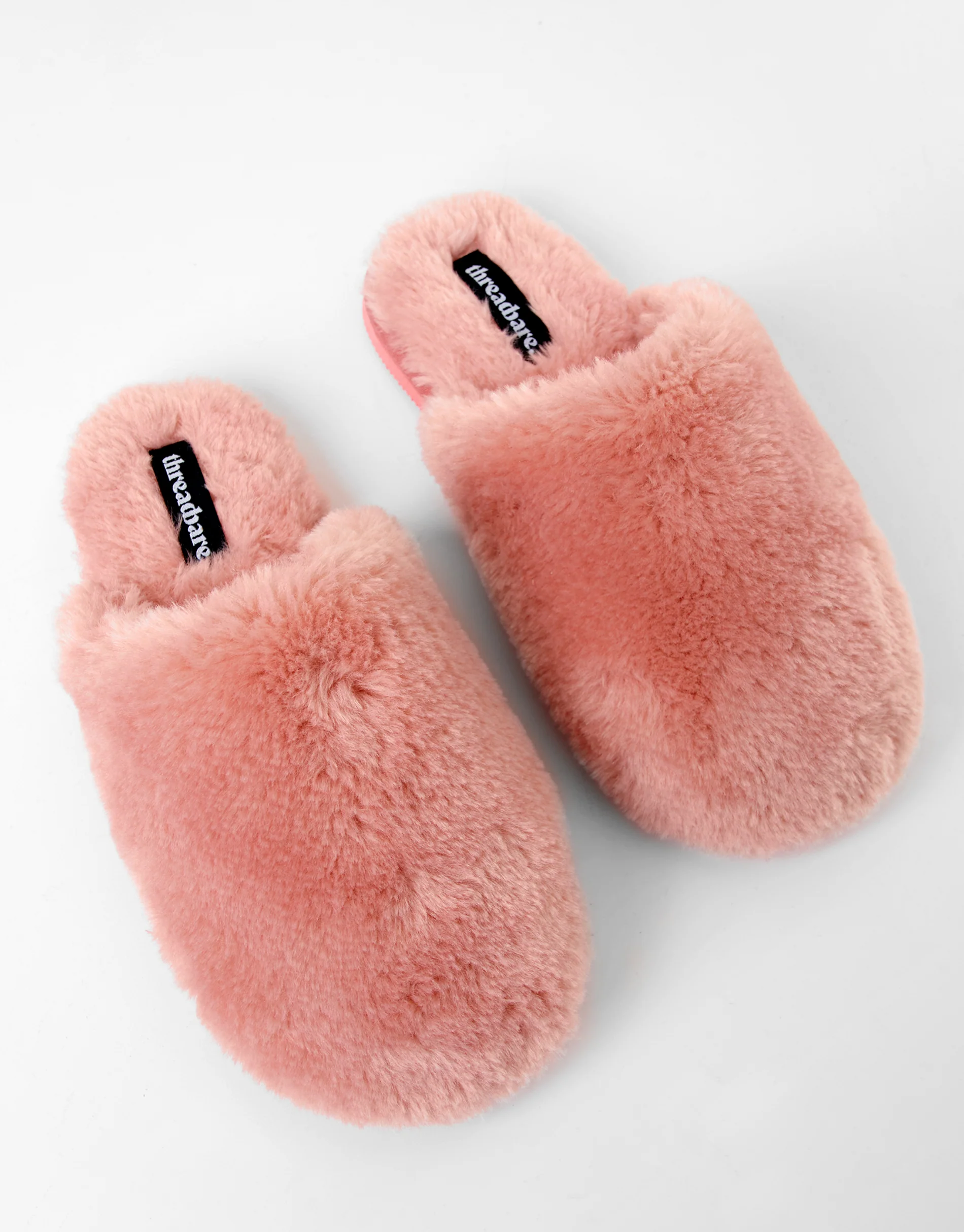 Faux Fur Mule Slippers in Pink - Image 3