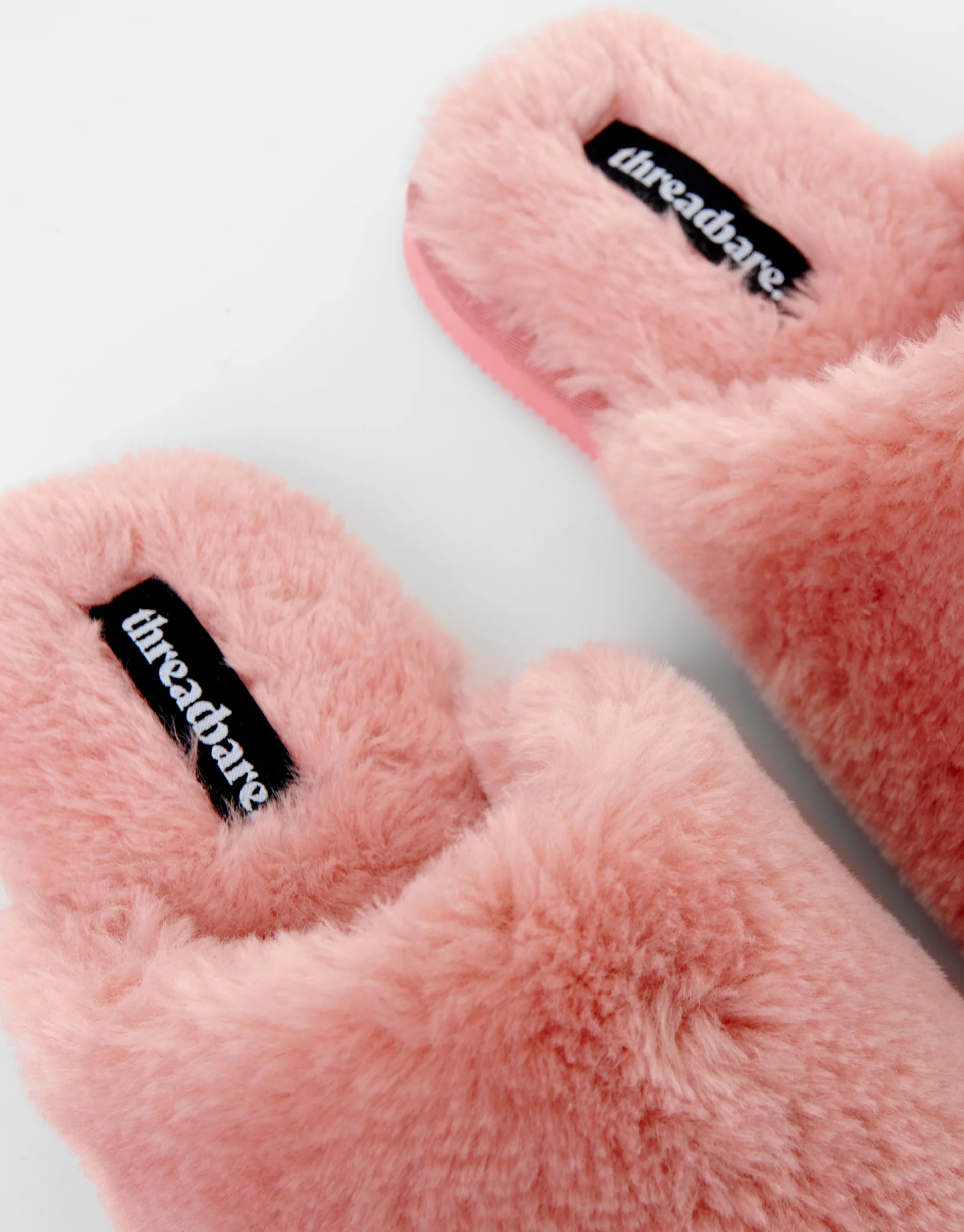 Faux Fur Mule Slippers in Pink - Image 6